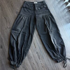 We The Free Lotus Balloon Jeans, Size 25, Color Smokeshow/Black